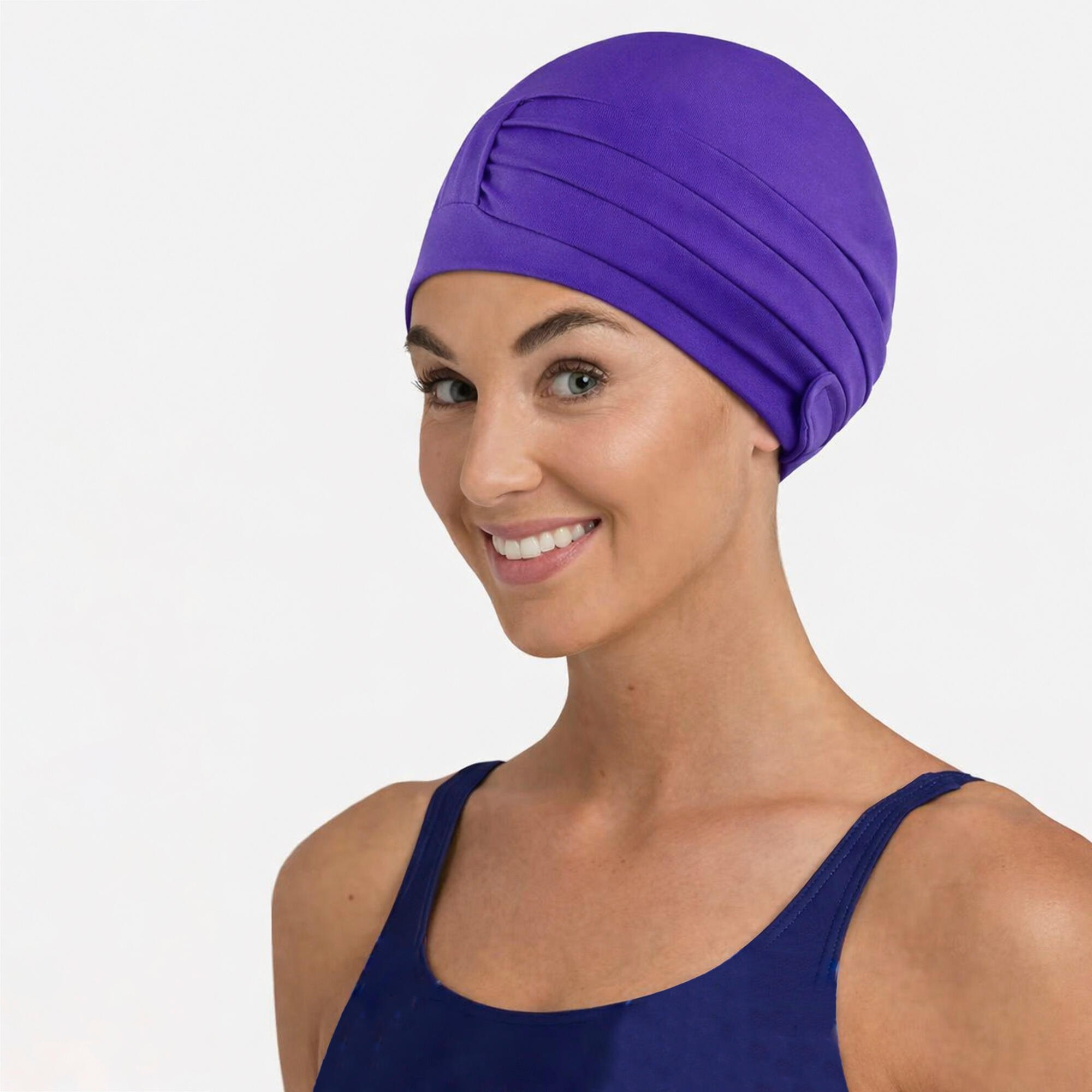 Aqua Speed - Damen Stoff Badekappe Turban Stil bequem Schwimmkappe 3/4