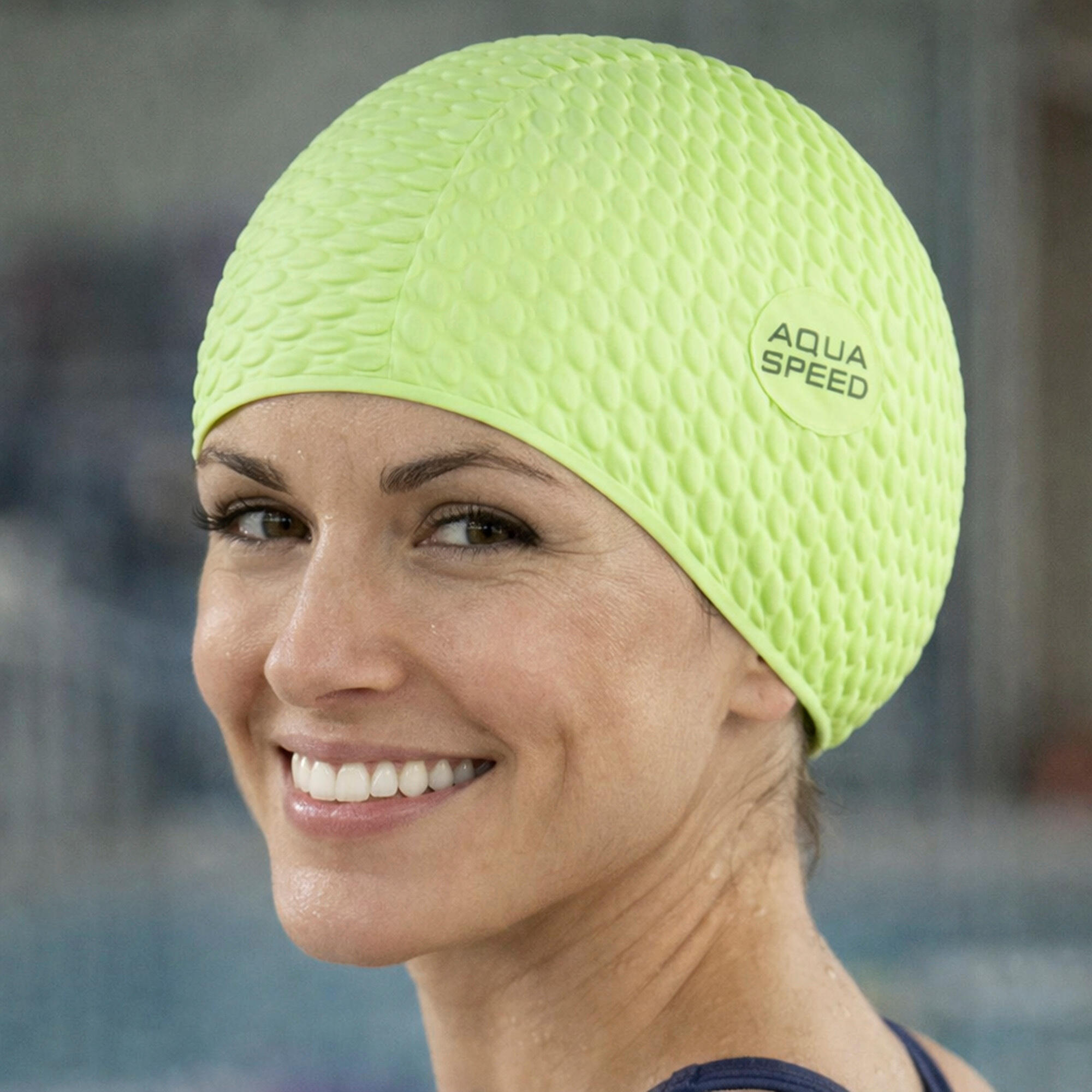 Aqua Speed - Gorro natación mujer cabello largo látex suave Bombastic 3/3