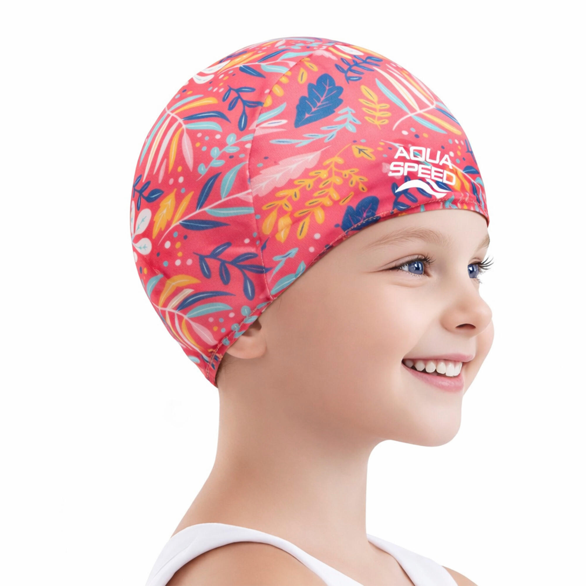 Aqua Speed - Baby Kinder Badekappe Stoff gemustert bequem Toddler Fit 2/2