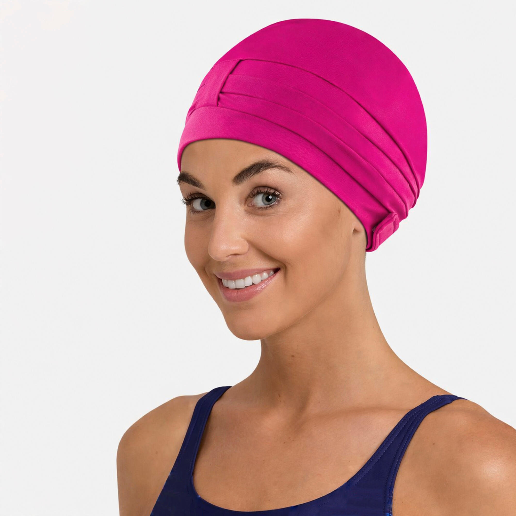 Aqua Speed - Damen Stoff Badekappe Turban Stil bequem Schwimmkappe 3/4