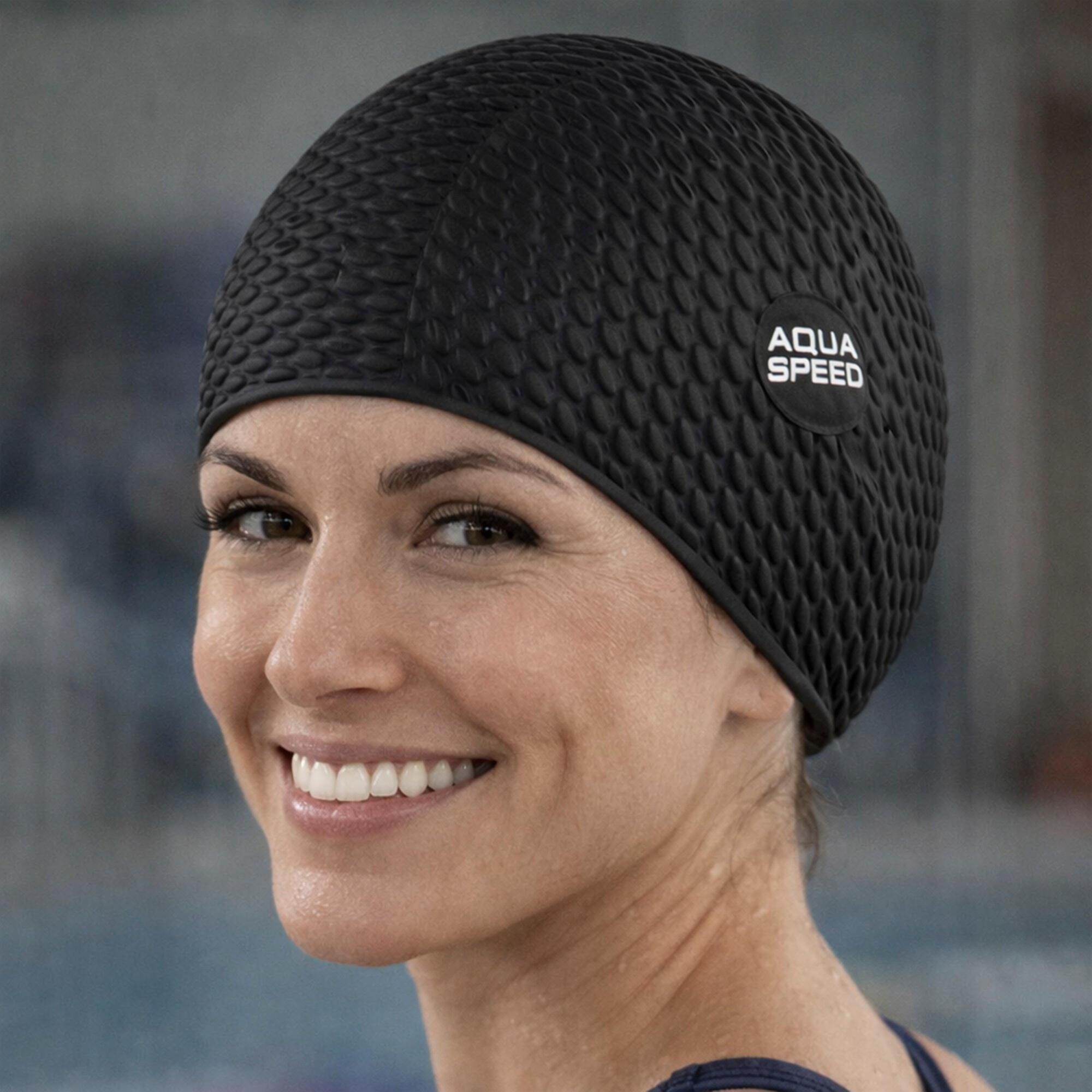 Aqua Speed - Bonnet Natation Femmes Bombastic Cheveux Longs Latex Souple 3/3