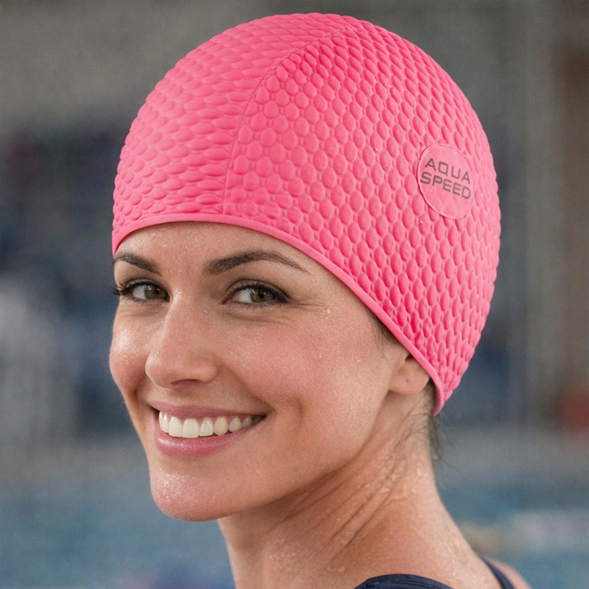 Aqua Speed - Gorro natación mujer cabello largo látex suave Bombastic 3/3