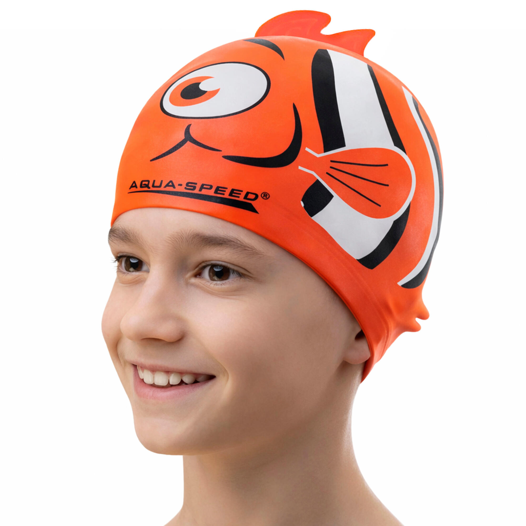 Aqua Speed - Jungen Badekappe Silikon 3D Print Nemo Motiv einfach Fit 3/3
