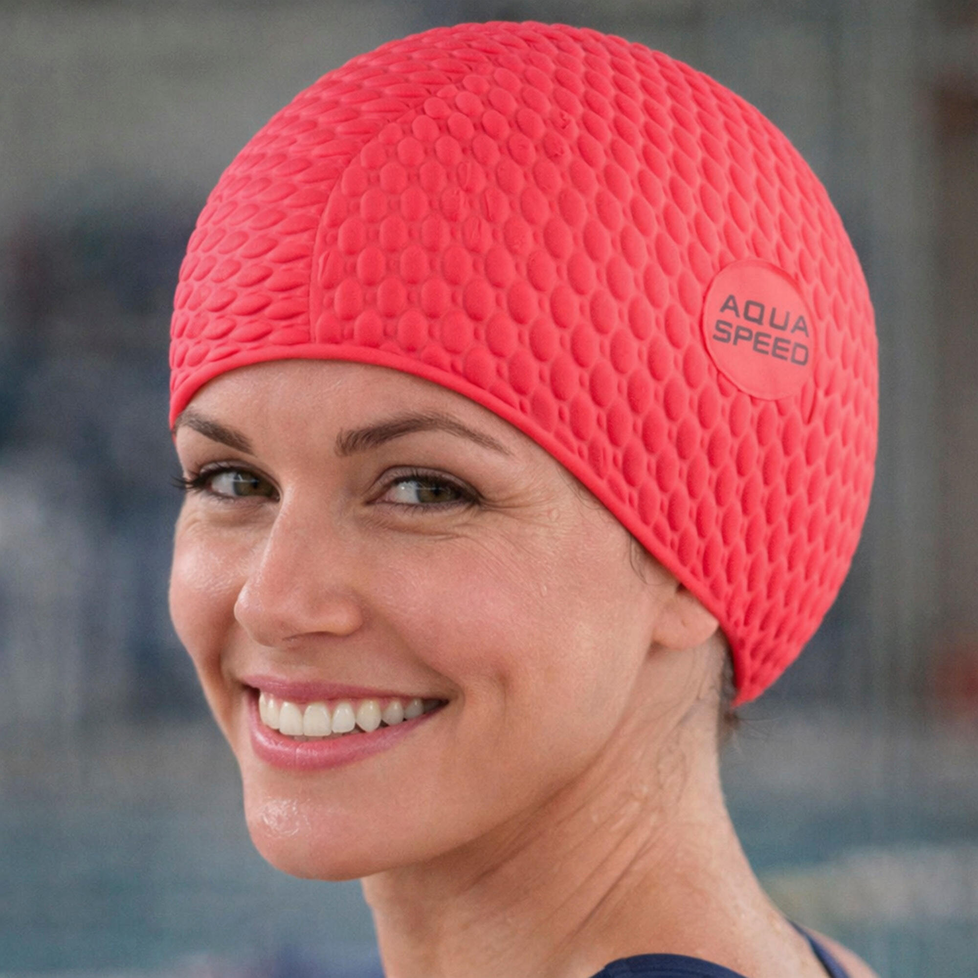 Aqua Speed - Gorro natación mujer cabello largo látex suave Bombastic 3/3