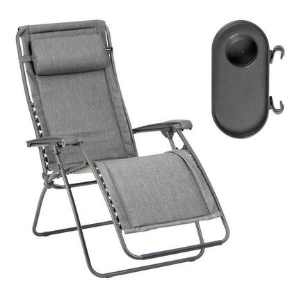 Ensemble fauteuil relax et porte gobelet - RSX CLIP - Gris - Lafuma Mobilier