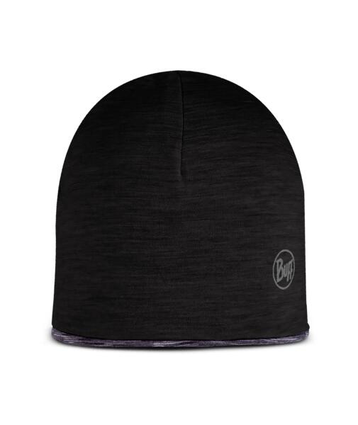Czapka dziecięca Buff Lightweight Merino Wool Reversible Hat - black 5/6