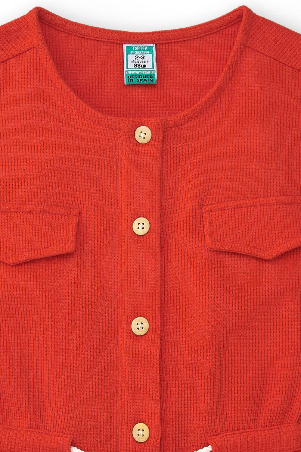 macacão curto vermelho para menina 4/4