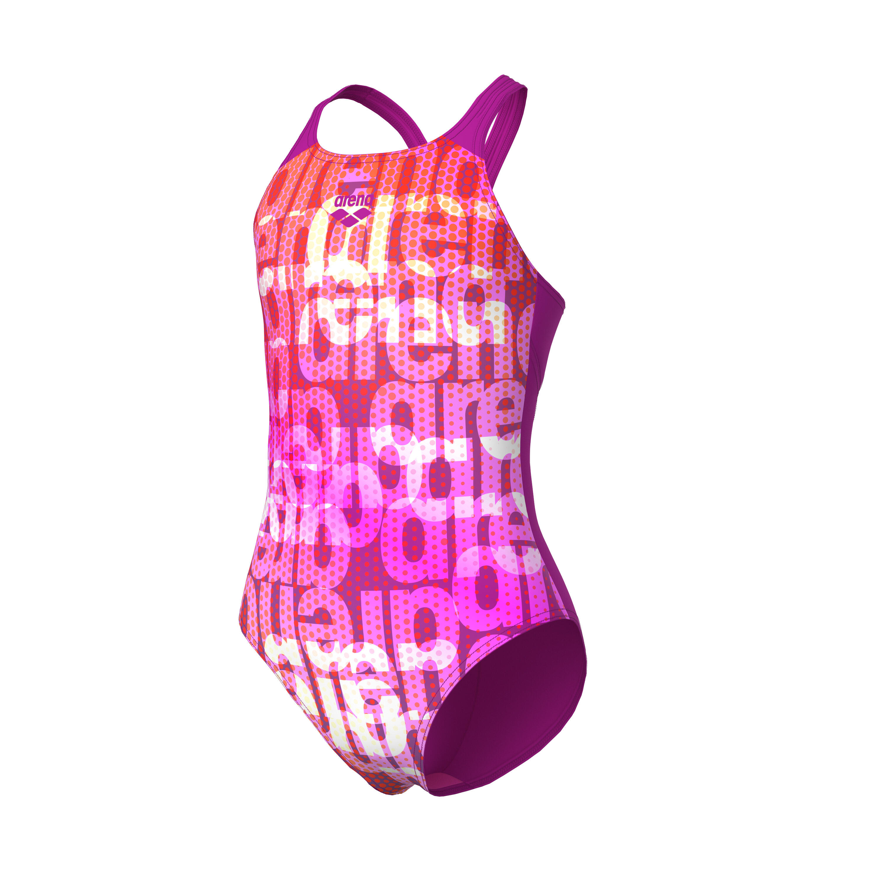Kostium kąpielowy Arena Multi Colours V-Back Very Fuchsia 6/7