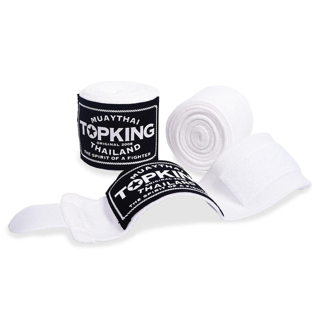 TOPKING ELASTIC COTTON HAND WRAPS WHITE 4 METRES