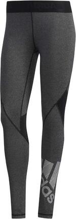 Legging Femme Adidas Alphaskin Long Heathered Badge Gris
