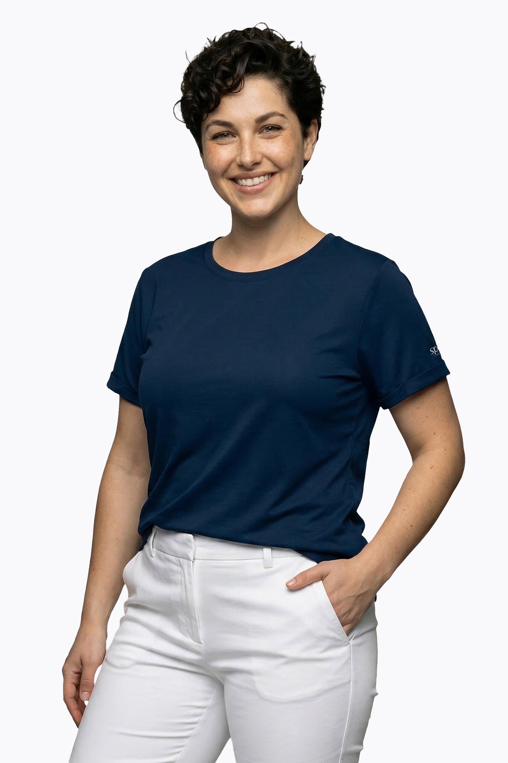 Femme T-shirt technique UV 50+. Col rond et manches courtes. Matière recyclée 7/7