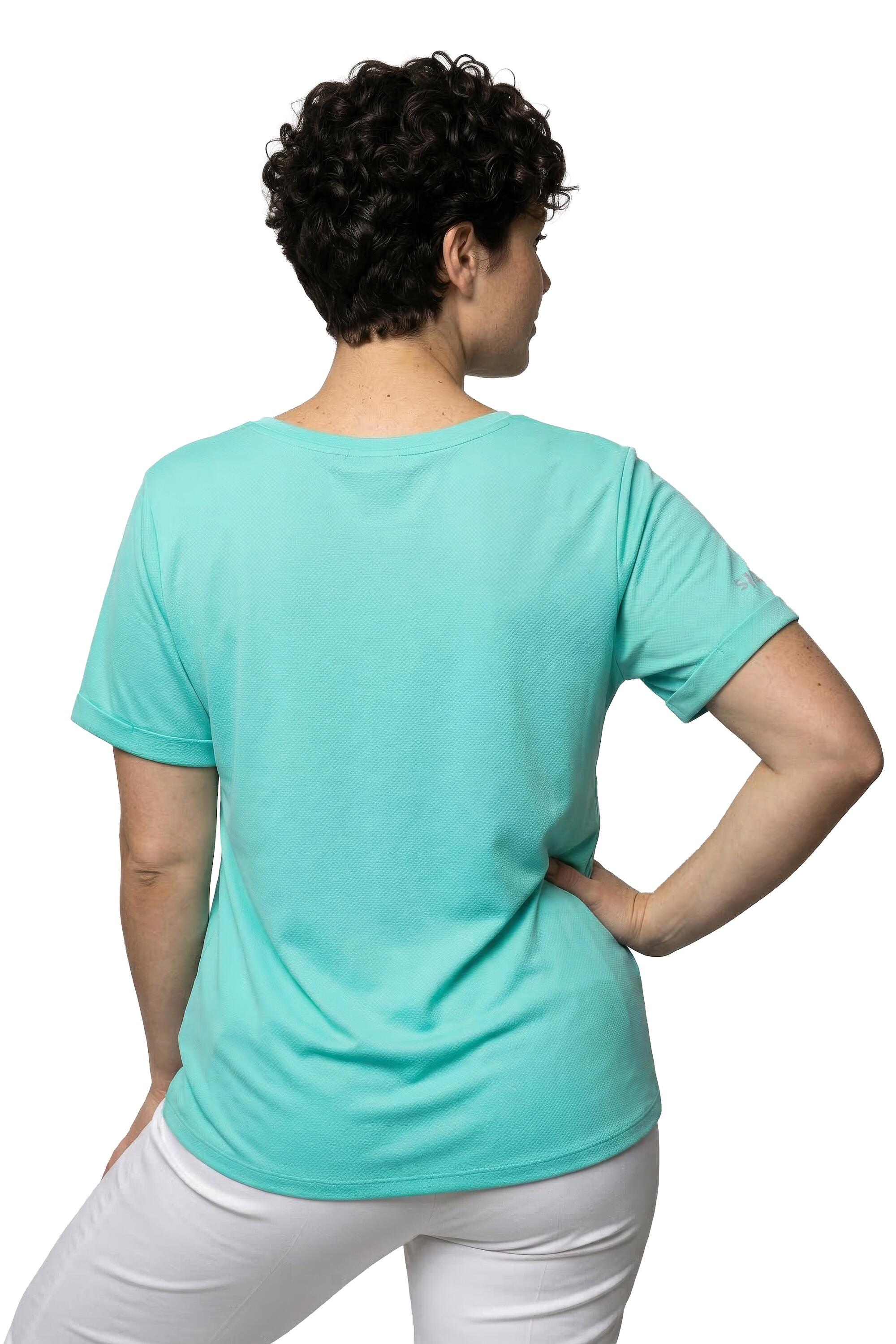 Femme T-shirt technique UV 50+. Col rond et manches courtes. Matière recyclée 6/7