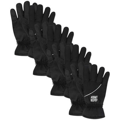 Heatkeeper - ski handschoenen dames - zwart - 4-paar