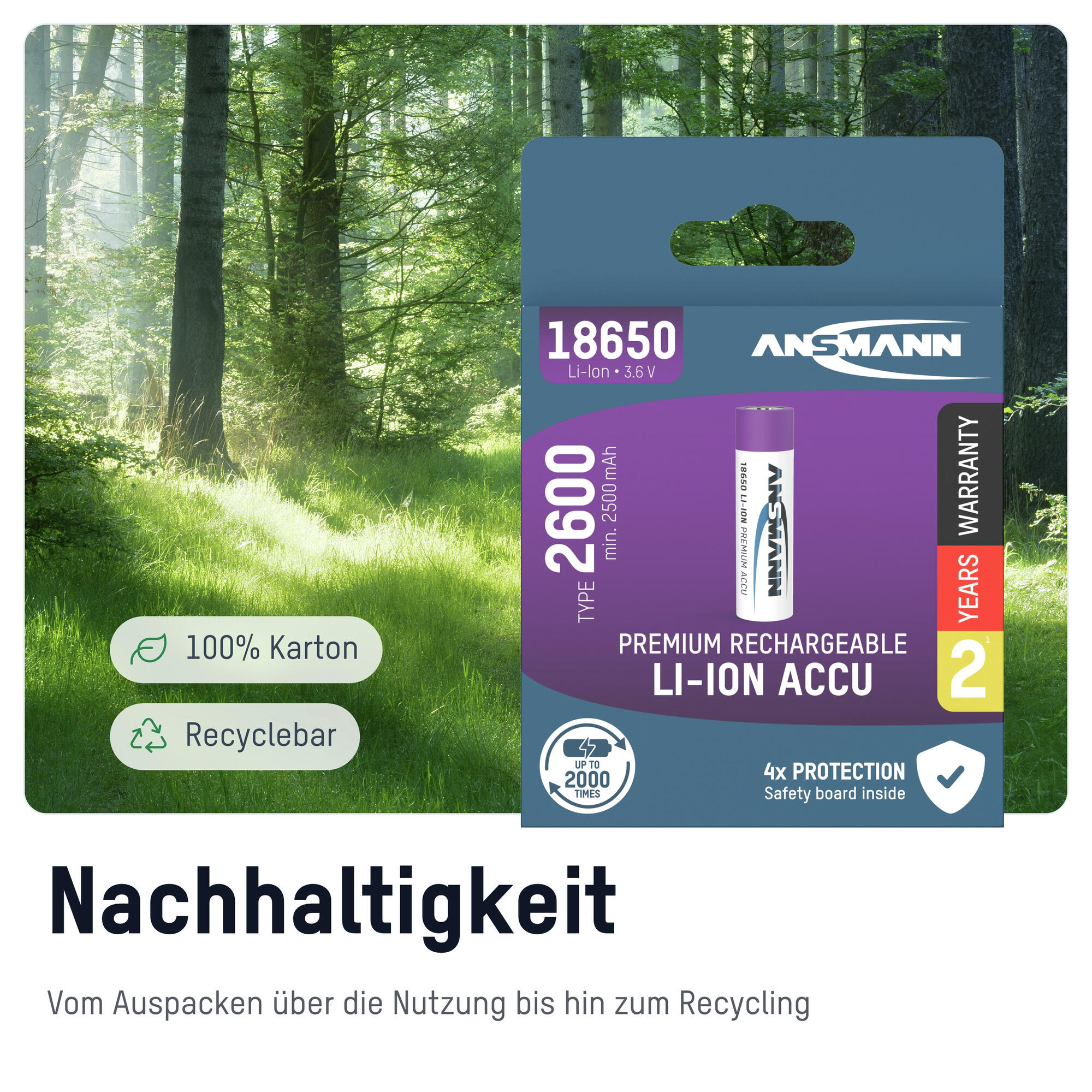 18650 Akku 2600 mAh 4/7