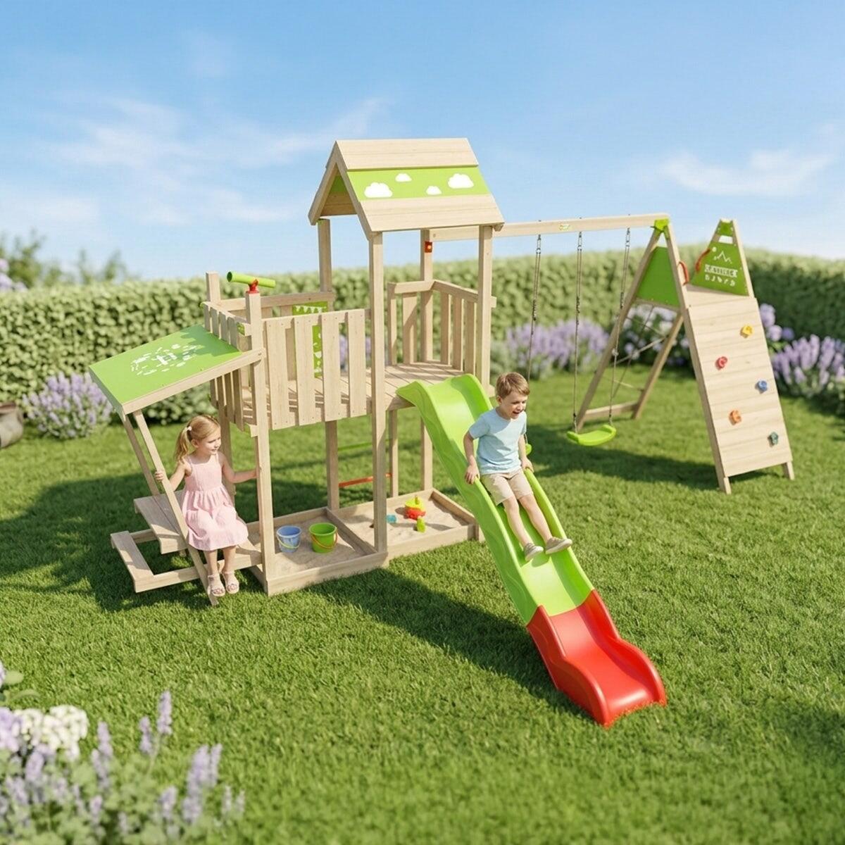Aire de jeux bois 2,20 m ZESTY XPRESSION XL - 14 enfants 2/7