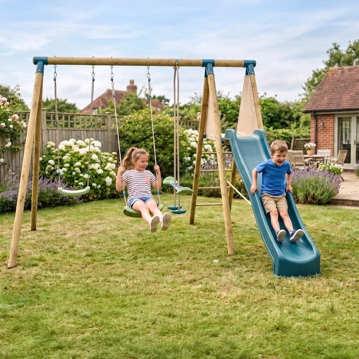 Station de jeux bois 2,30 m Topwood ZAKI - 6 enfants 2/7