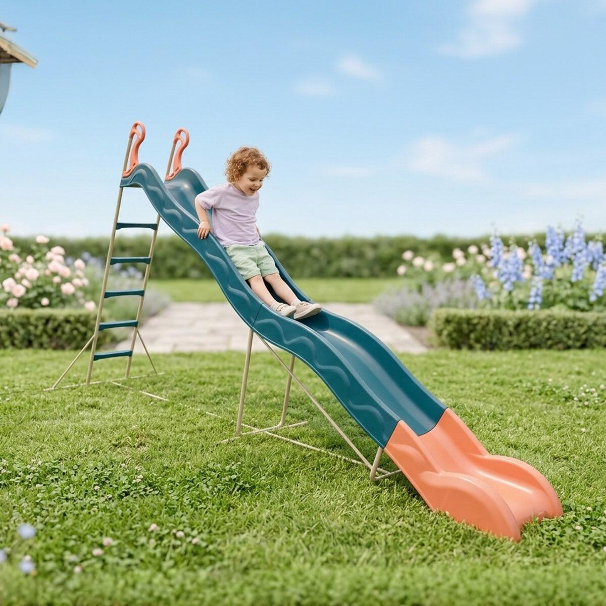 Toboggan Valou 3,80 m bleu enfants 3 12 ans Trigano 2/6