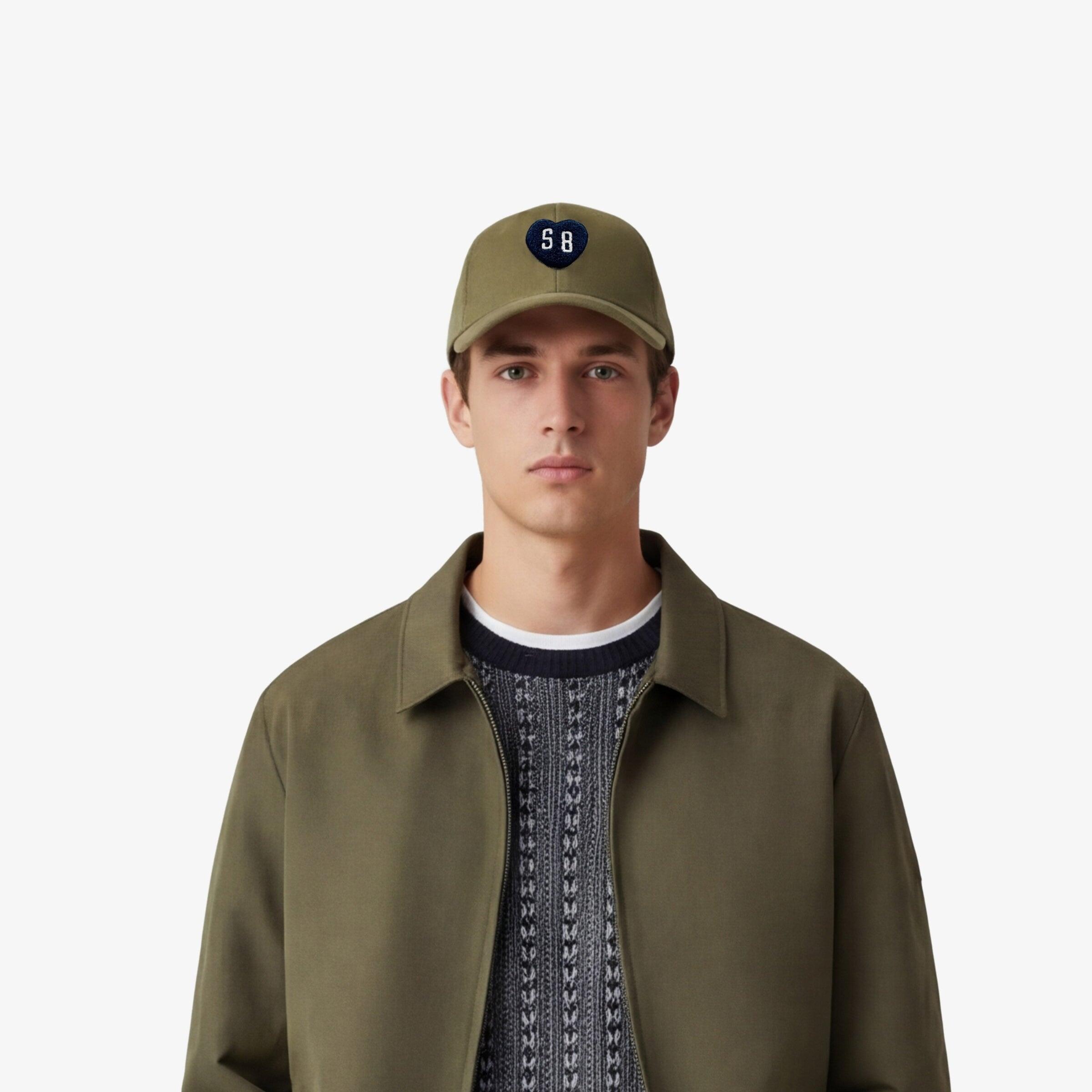 Gorra de algodón con insignia SB verde militar en forma de corazón 2/4