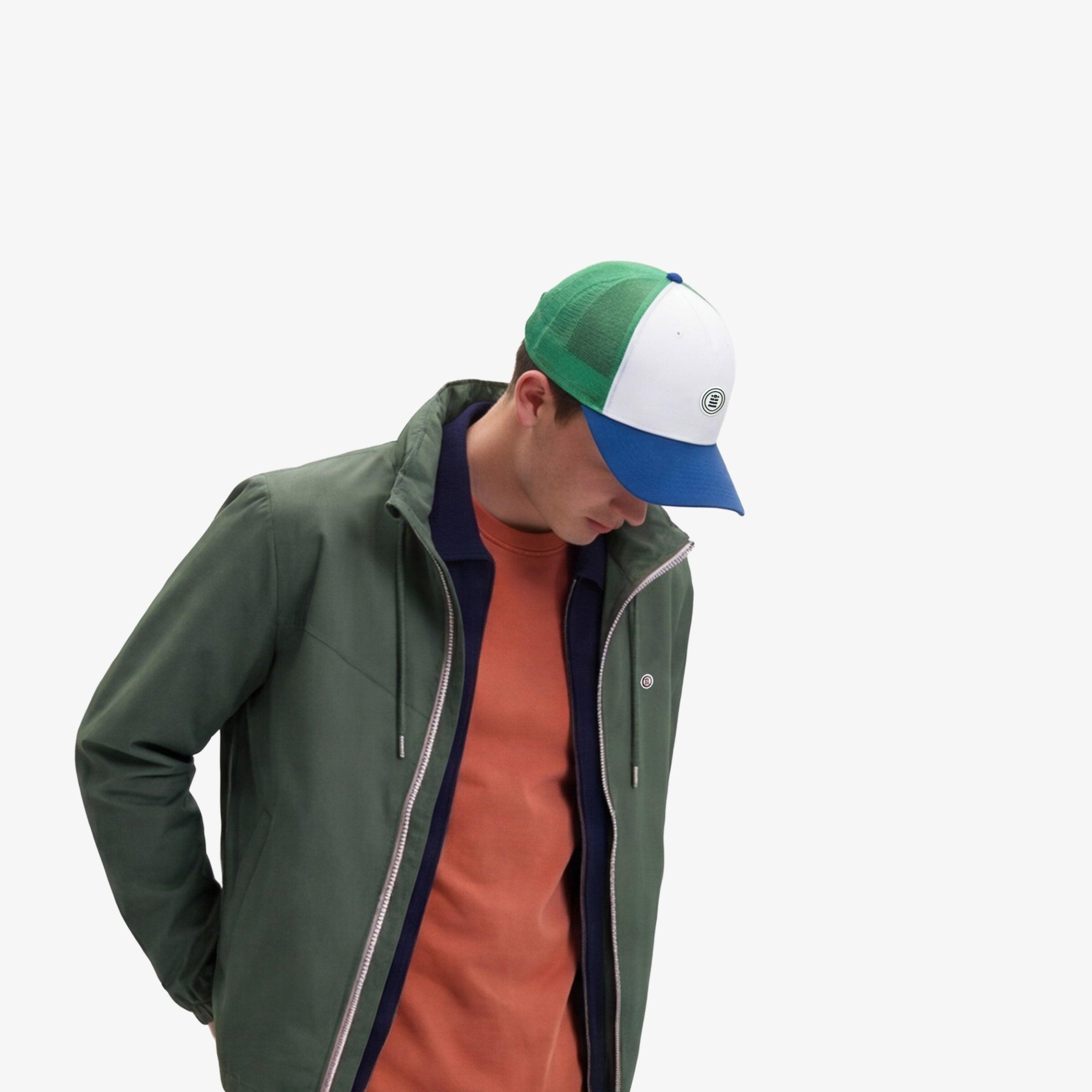 Gorra trucker azul opalina y verde 2/4