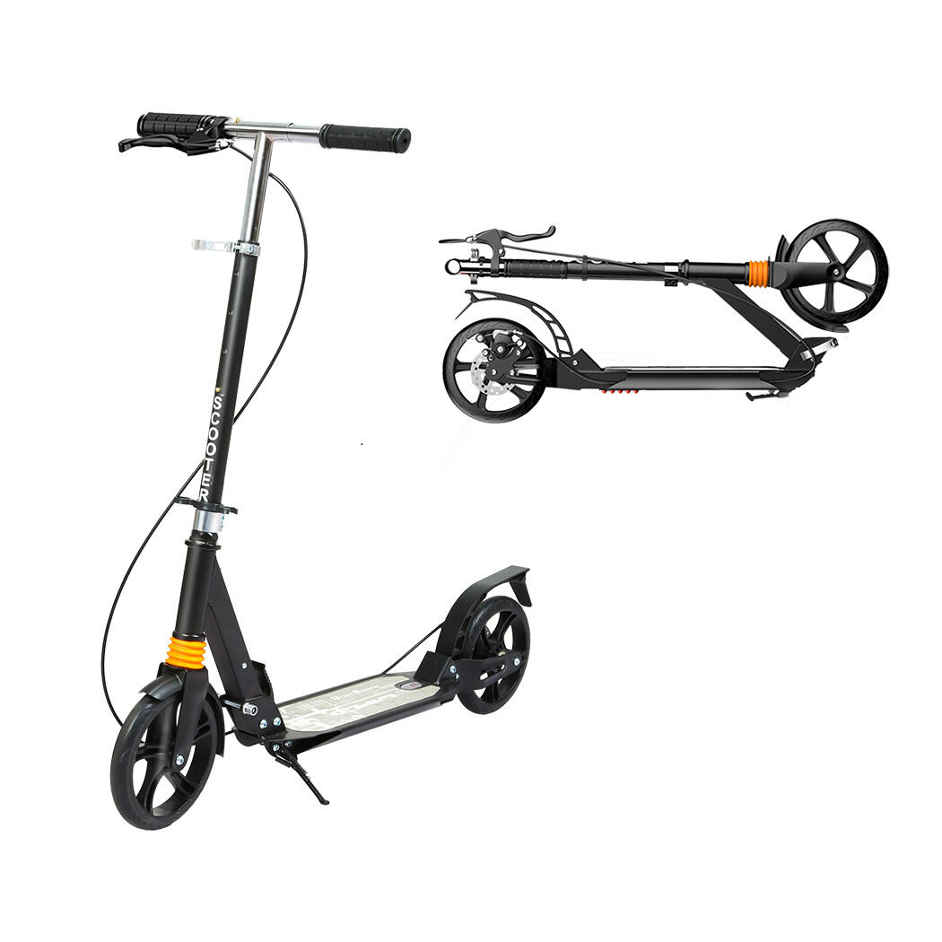 Monvelo Push Folding Kick Scooter Dual Big Wheels Black Colour