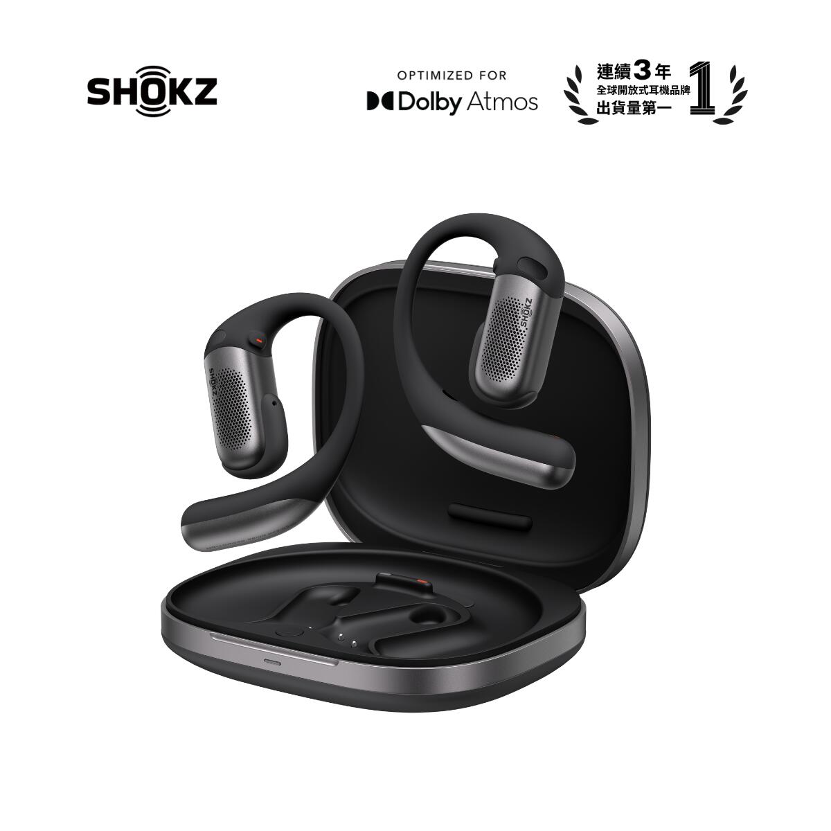 Shokz OpenFit Pro【全新旗艦級】超級雙單元開放式濾噪耳機T010-黑色