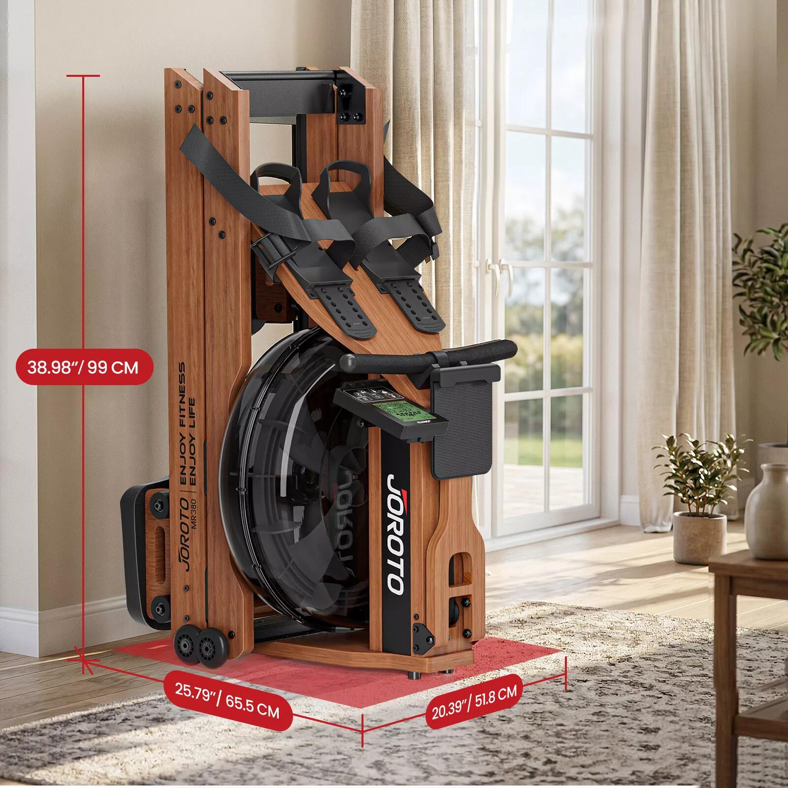 Rameur à eau pliable MR380, charge maximale 158kg, écran LCD + KINOMAP 7/7