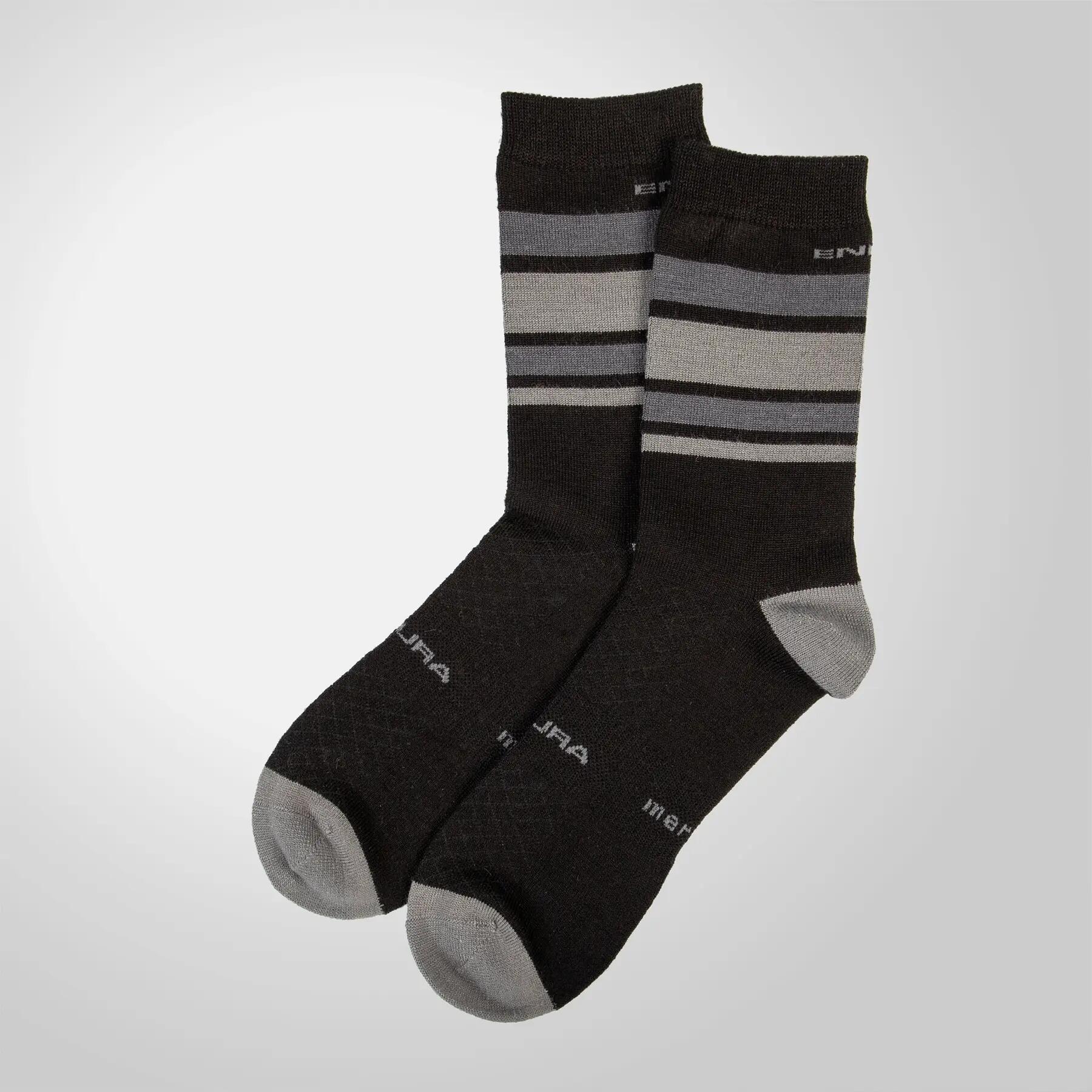 Chaussettes Endura BaaBaa Merino Stripe Noir Mat 3/3