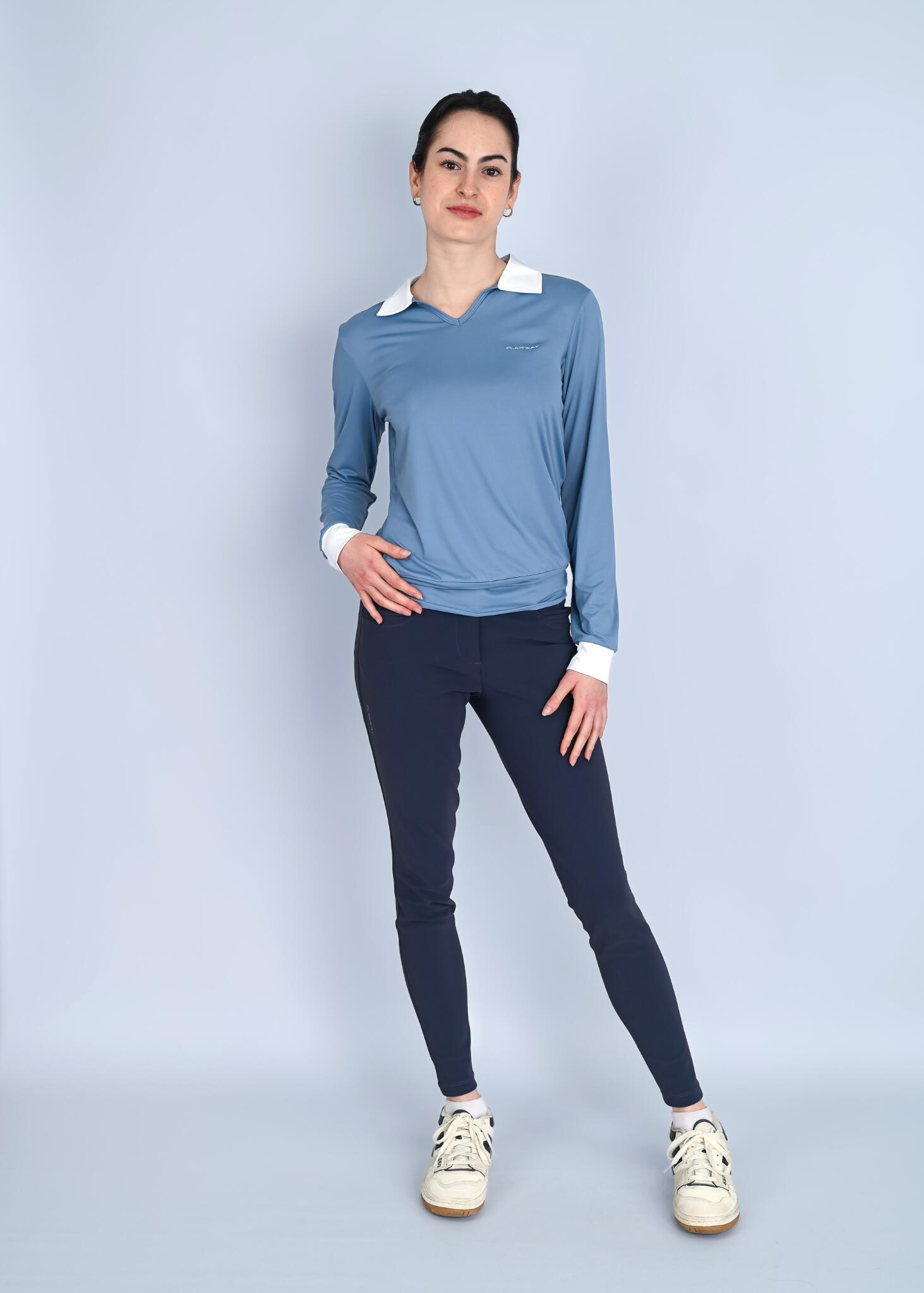Skycrest golfshirt met lange mouwen en zonbescherming 5/6