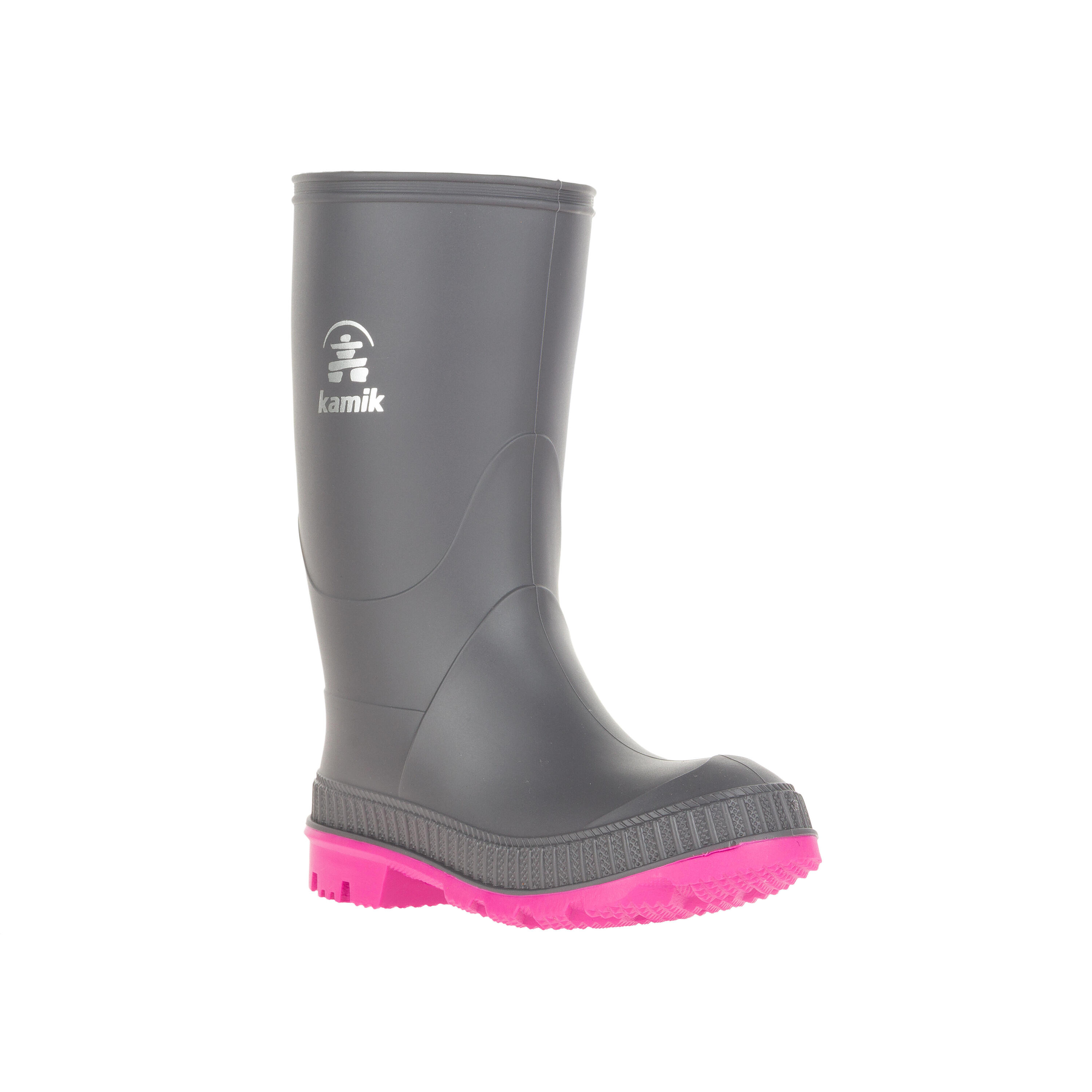Kids STOMP Rubber Boots Black/Magenta 2/5