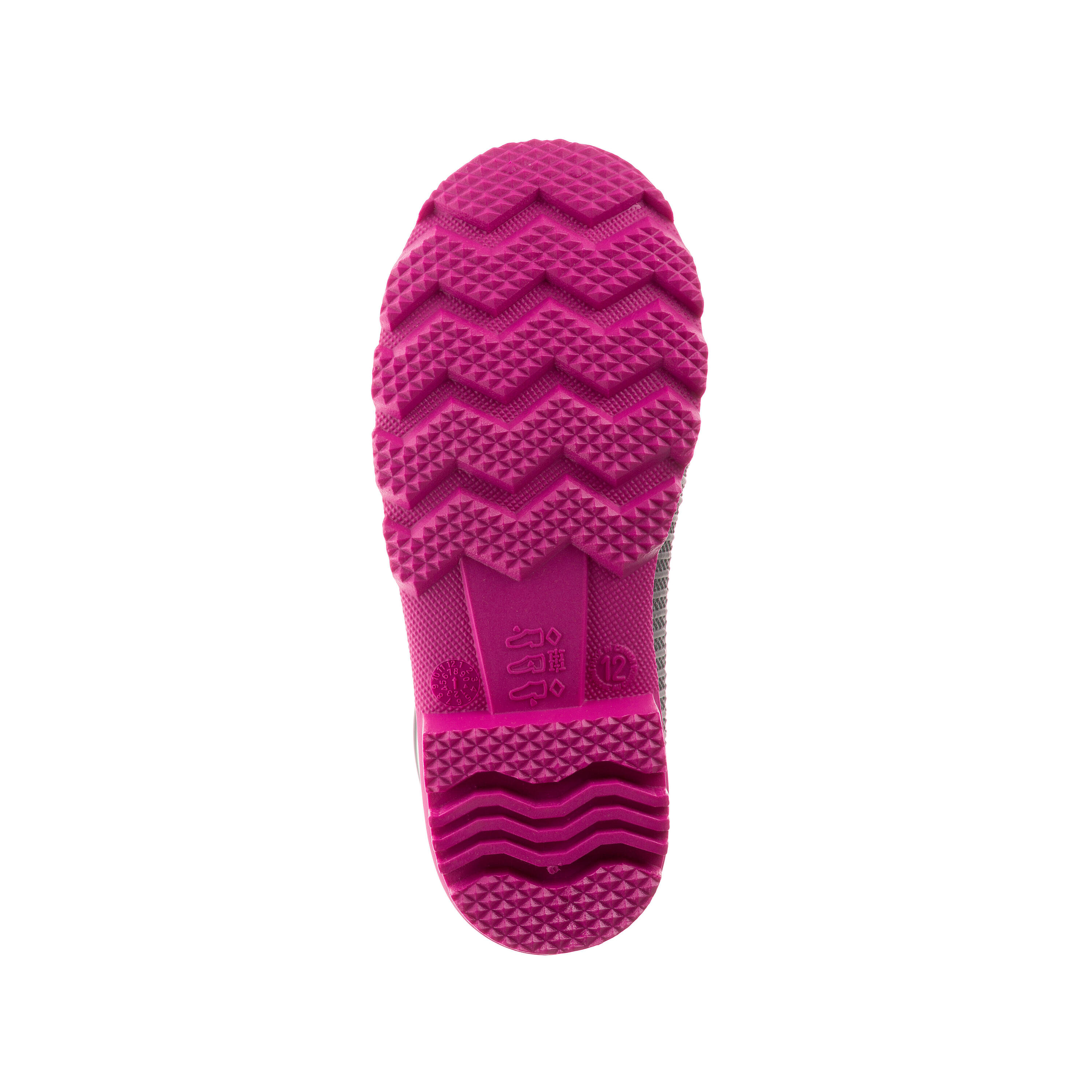 Kids STOMP Rubber Boots Black/Magenta 5/5