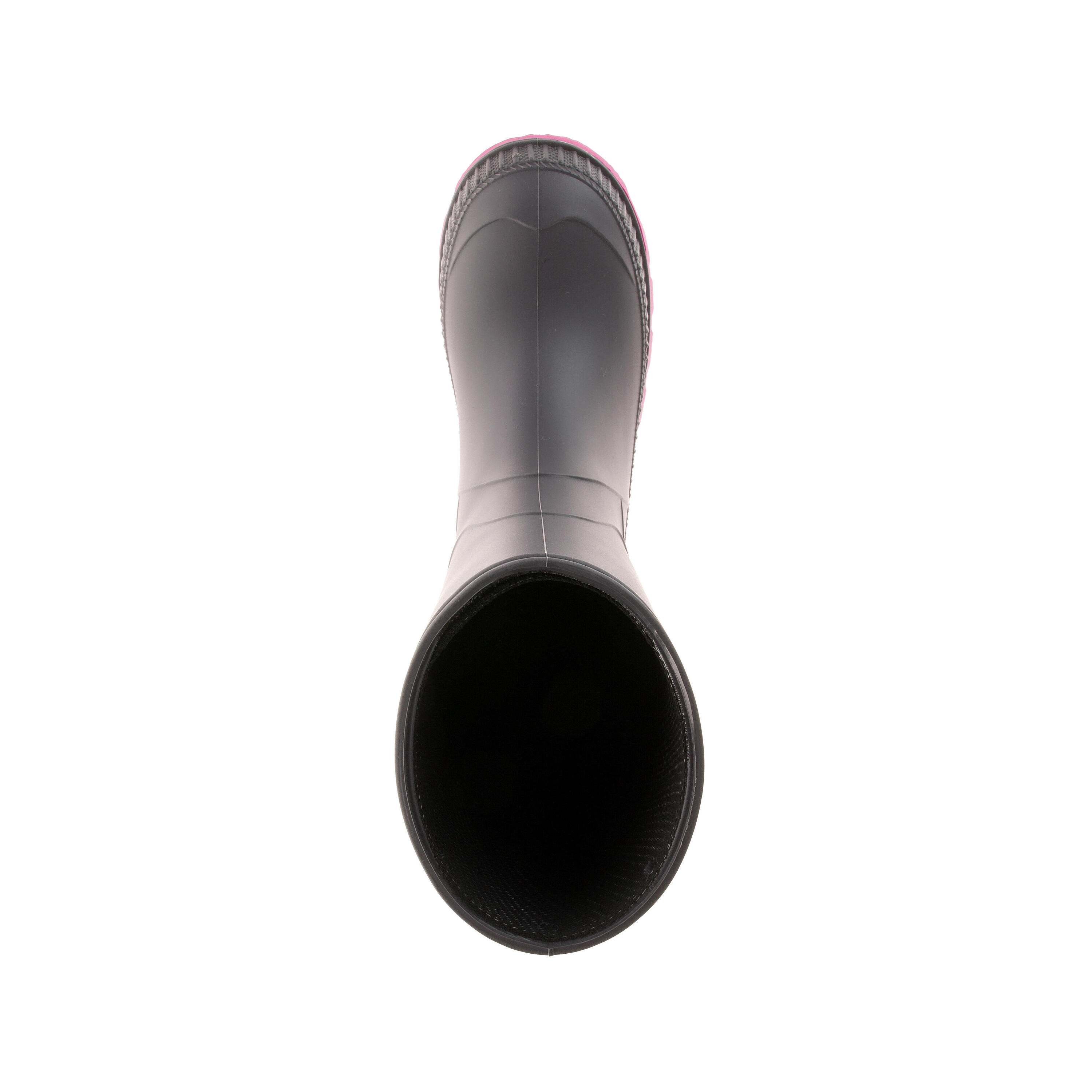 Kids STOMP Rubber Boots Black/Magenta 4/5