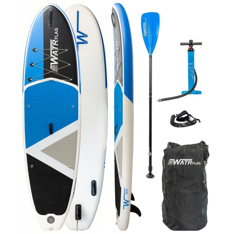 Stand Up Paddle Board Watrflag Plané - bleu, noir, gris - 325 x 86 x 15 cm