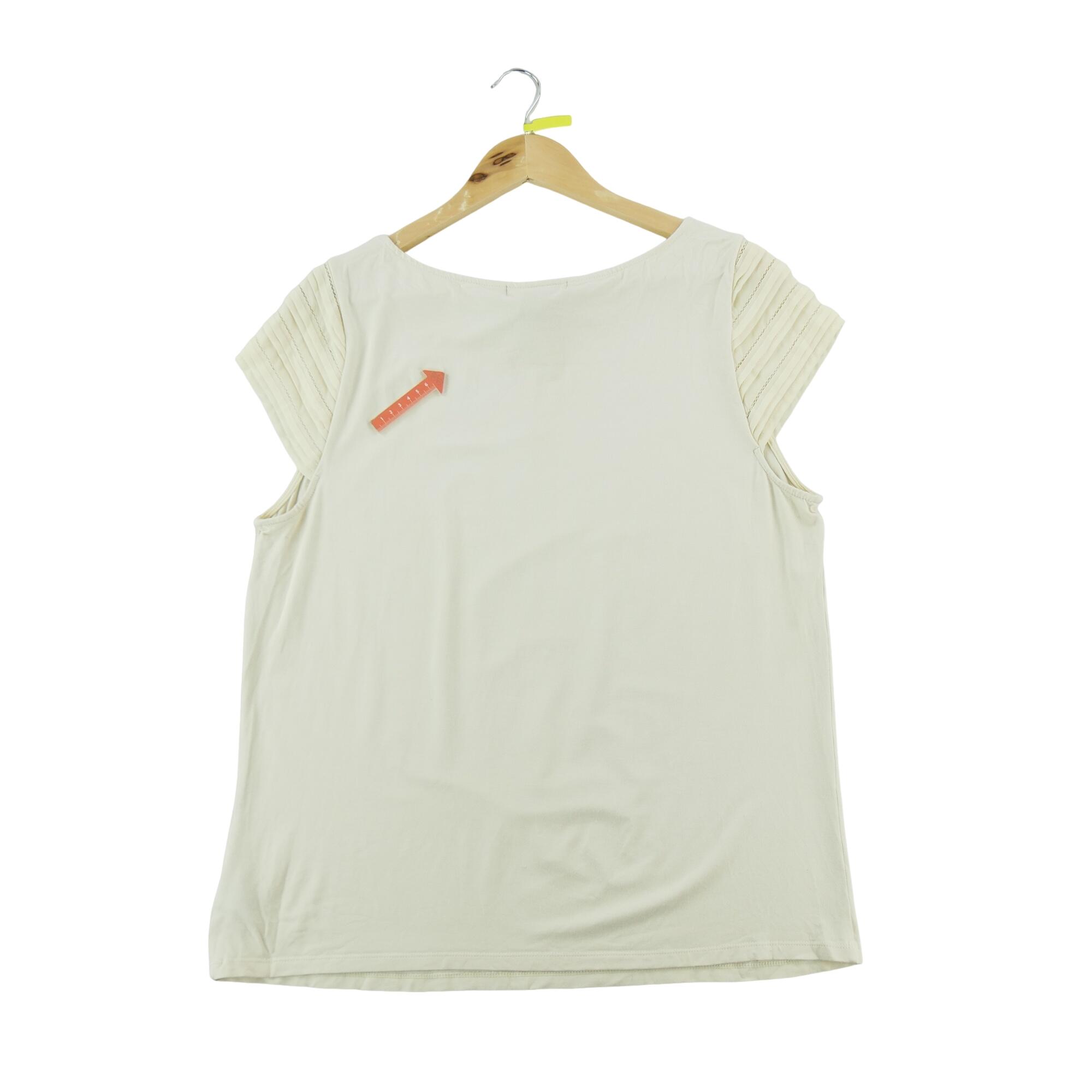 Lauren Ralph Lauren T-shirt feminina de manga curta bege 3/6