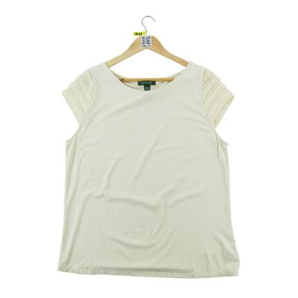 Refurbished - Lauren Ralph Lauren Damen T-Shirt Kurzarm Beige - In gutem Zustand