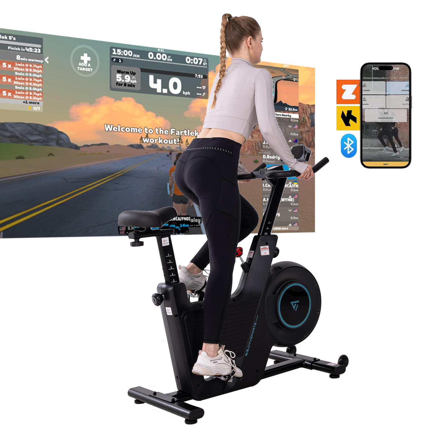 CITYSPORTS Magnetický rotoped CITYSPORTS SN2, Bluetooth - Kinomap a Zwift, tichý