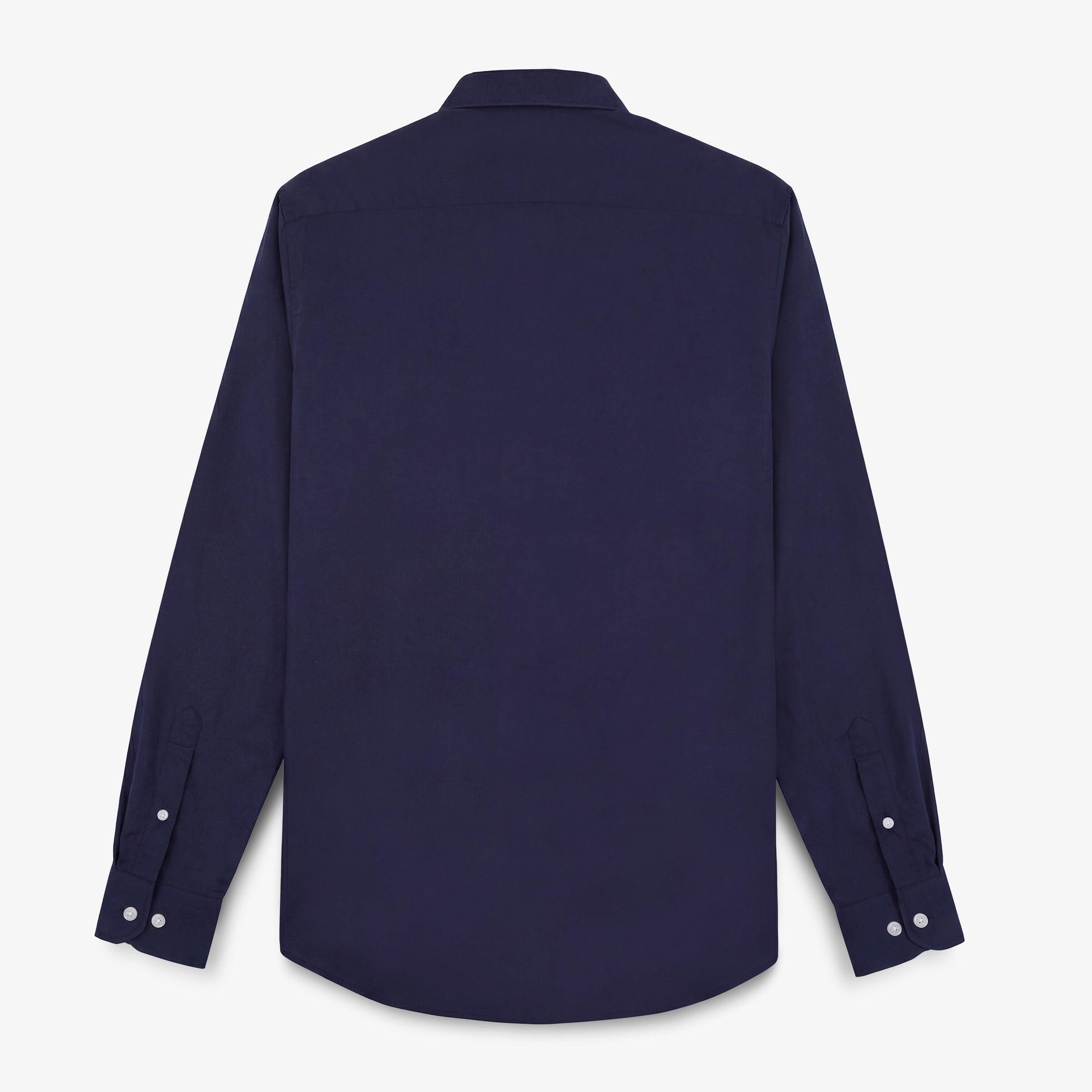 Camicie a maniche lunghe in cotone con taschino blu navy 2/4