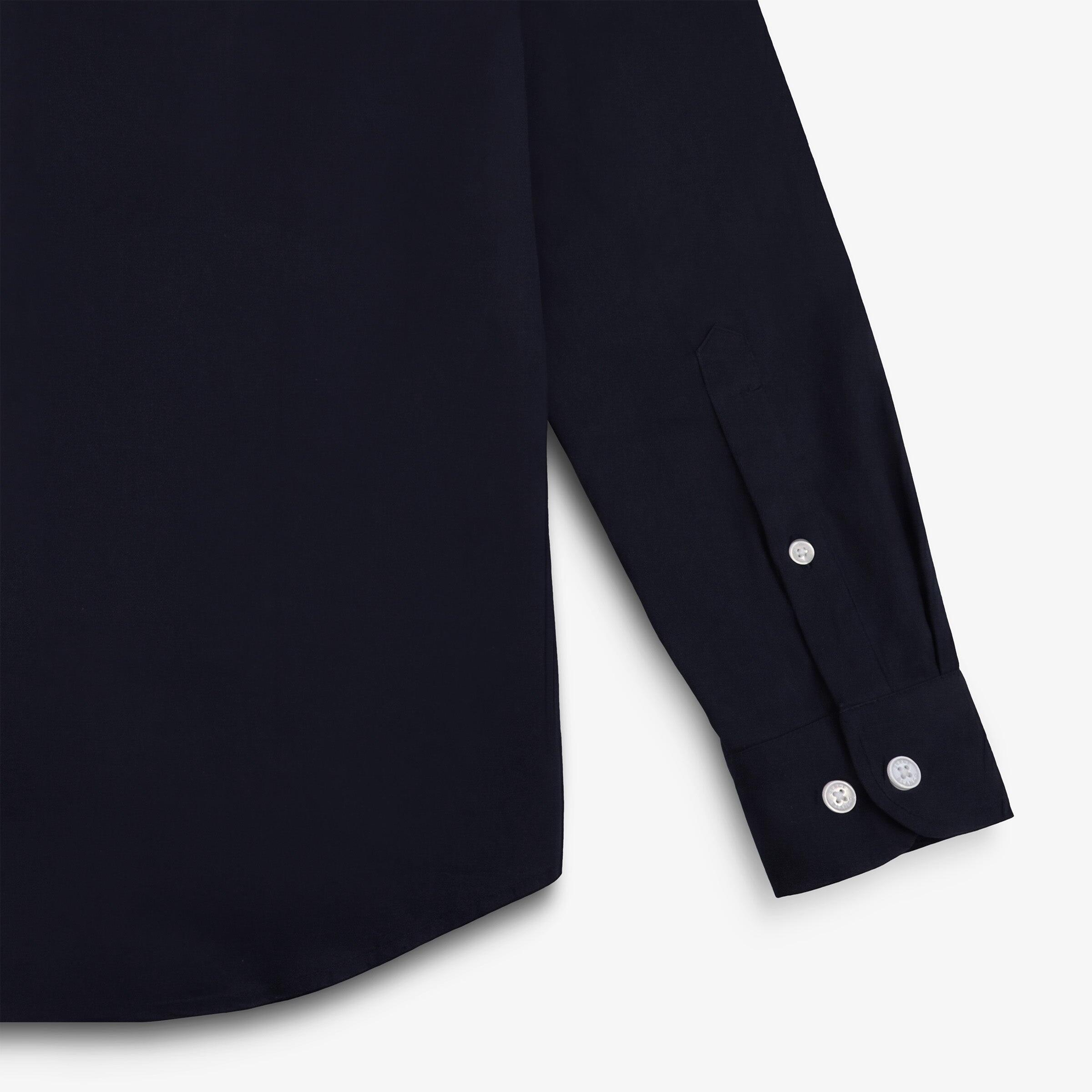 Camicia a maniche lunghe in cotone con taschino blu indaco 4/4