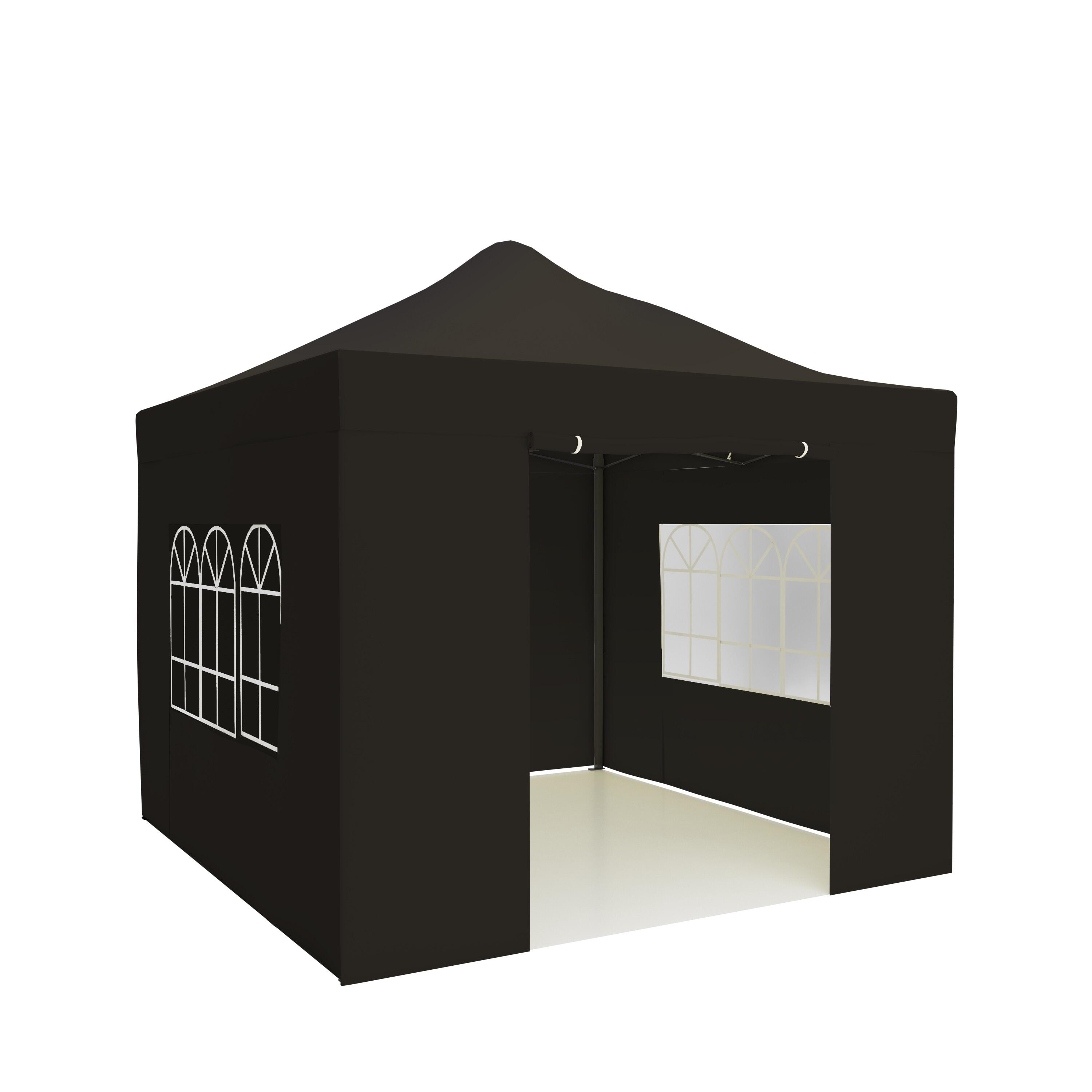 Partytent - 3x3 m - zijwanden - easy up - paviljoen - opvouwbaar - antraciet 3/5