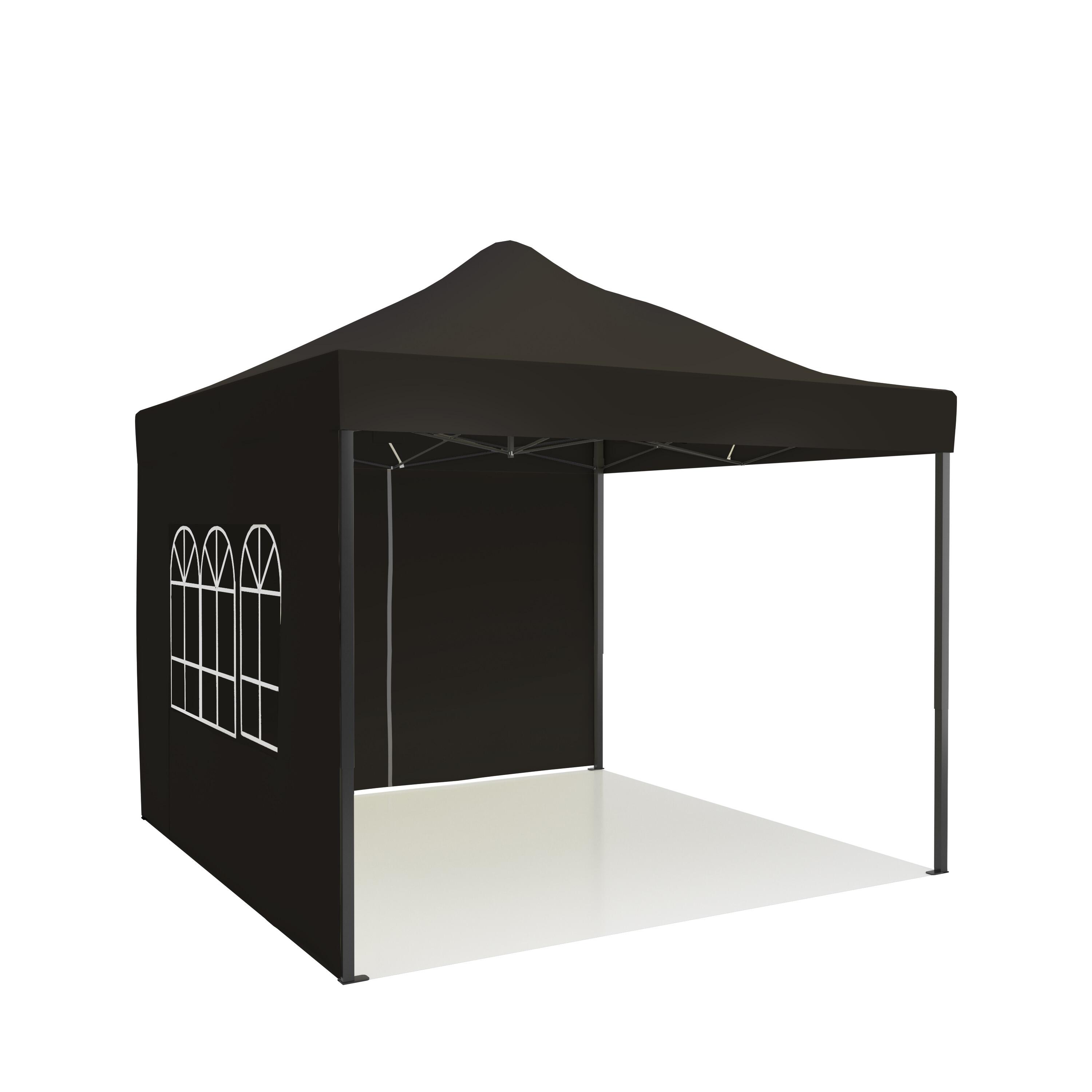 Partytent - 3x3 m - zijwanden - easy up - paviljoen - opvouwbaar - antraciet 2/5