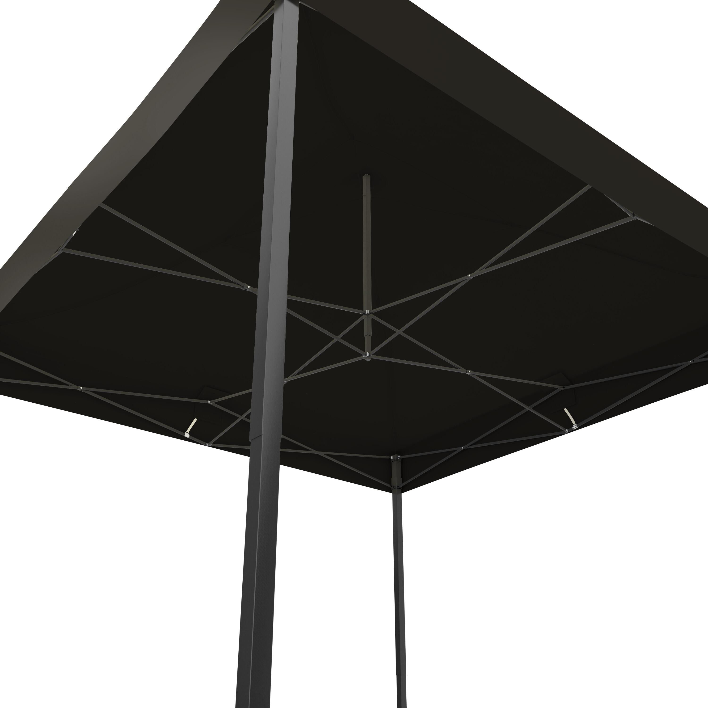 Partytent - 3x3 m - zijwanden - easy up - paviljoen - opvouwbaar - antraciet 4/5