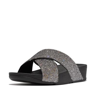 FITFLOP Lulu Cross Slide - Glitterball ZILVER 40