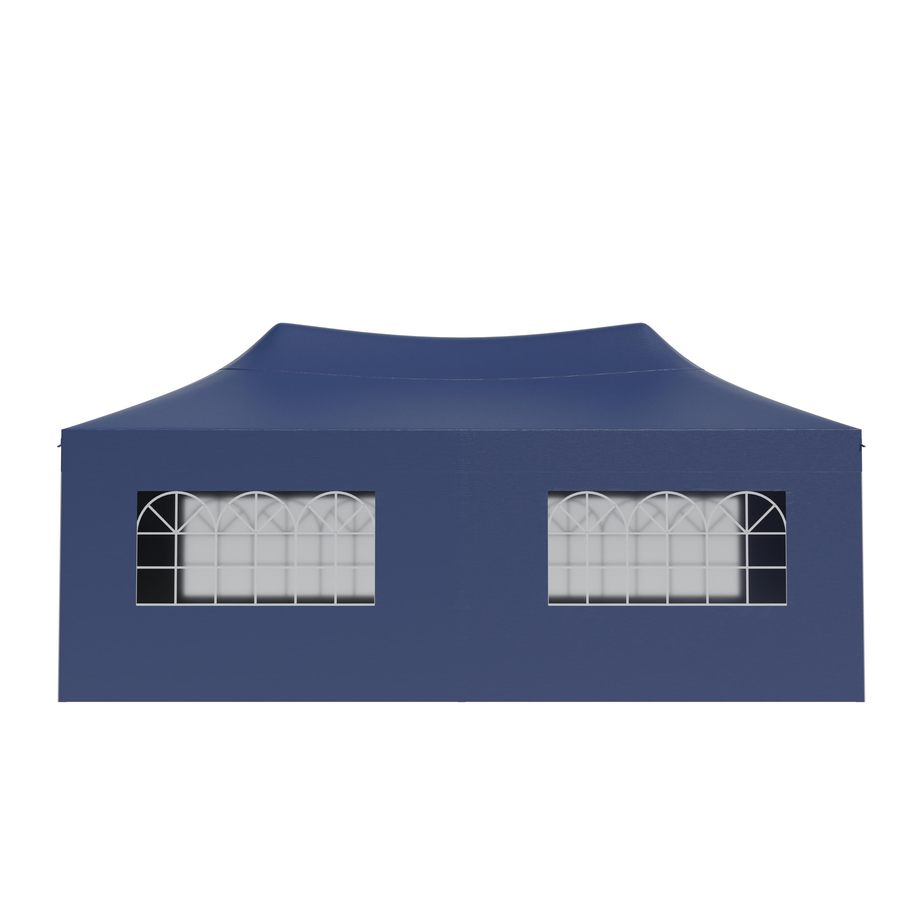 Partytent - paviljoen - 3x6 m - zijwanden - easy up - opvouwbaar - donkerblauw 4/5