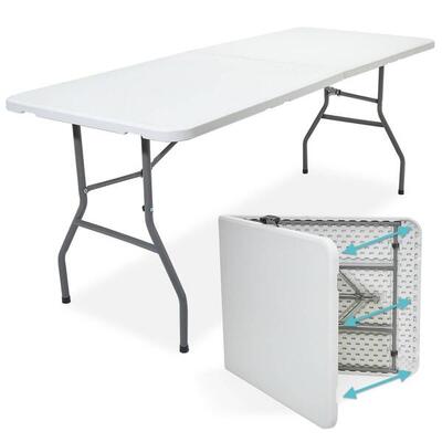 Inklapbare tafel - 180x70x74cm - stevige klaptafel - campingtafel - wit