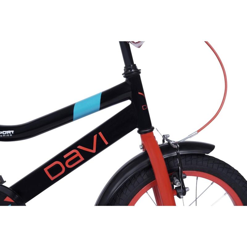 Dětské kolo Davi Tippy, 16", 95–110 cm, 1 rychlost, černé