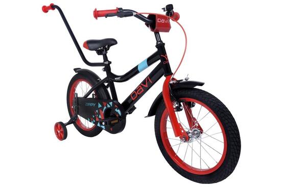 Vélo enfant Davi Tippy, 16", 95–110 cm, 1 vitesse, noir