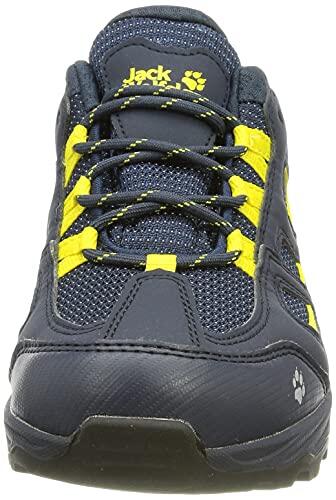 Jack Wolfskin Vojo Texapore Low K scarpe trekking bambini, blu navy/giallo, 40 3/7