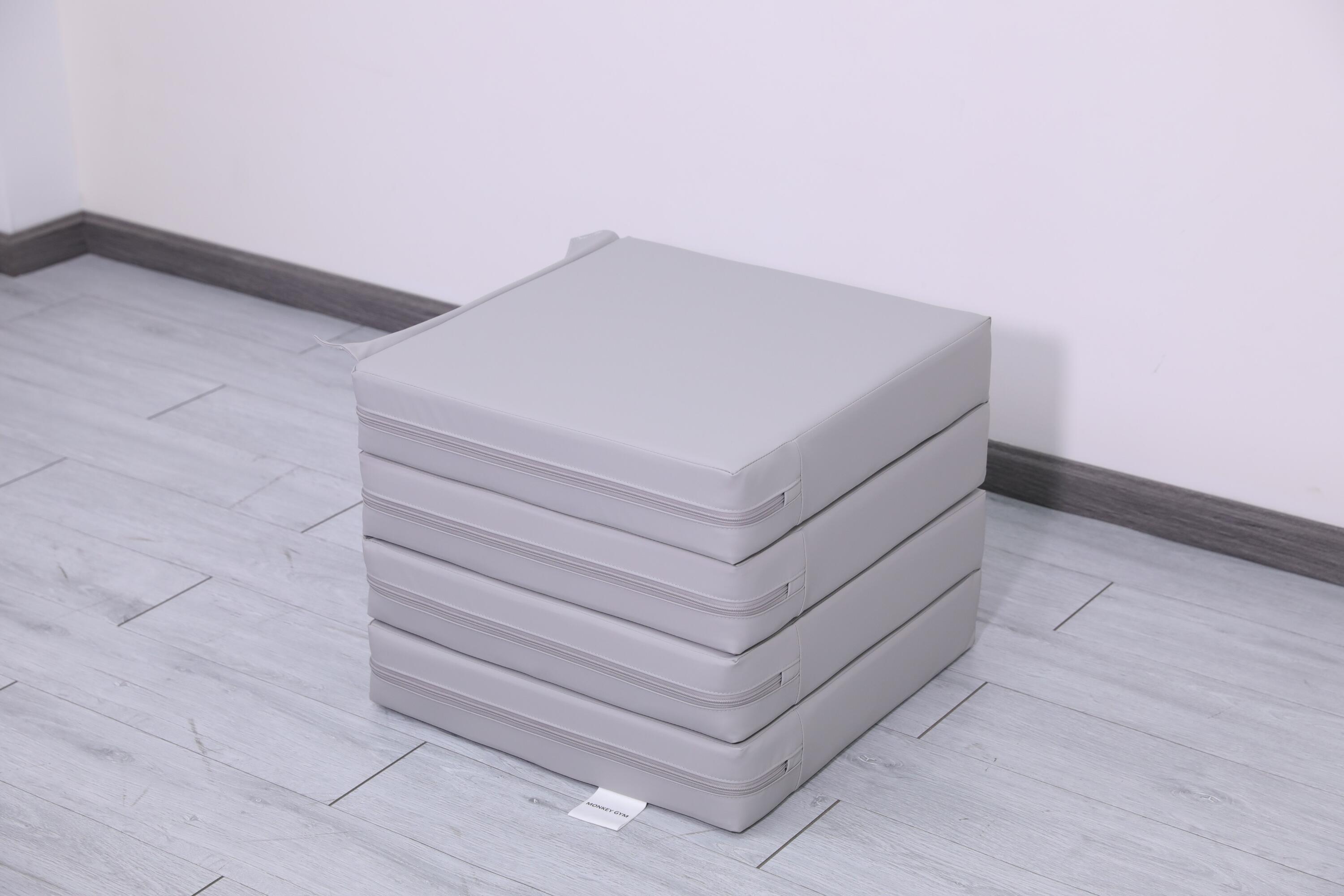 Gymnastiekmatras Satellite PU 100x100x10 cm - vierdelig grijs 3/7