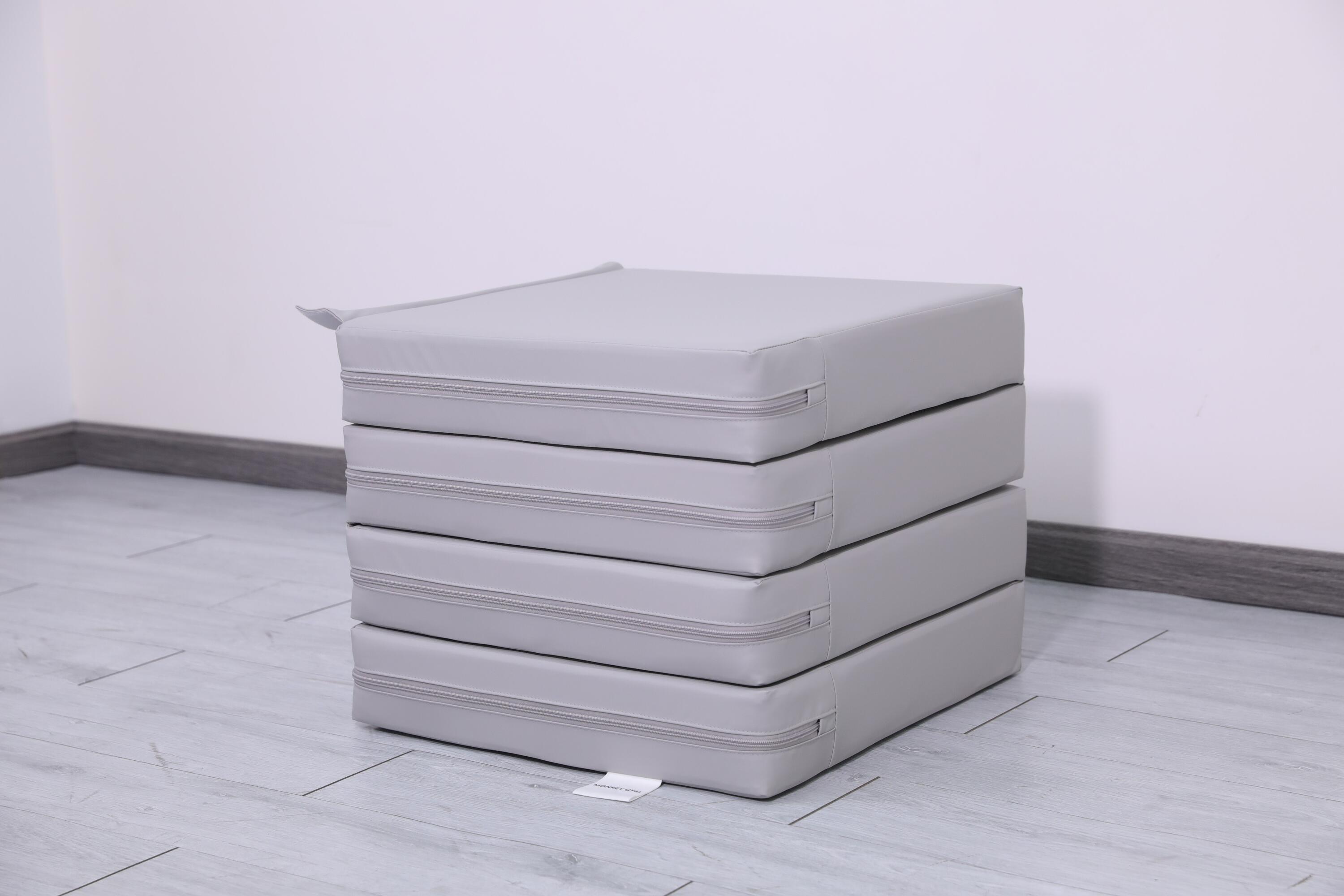 Gymnastiekmatras Satellite PU 100x100x10 cm - vierdelig grijs 2/7