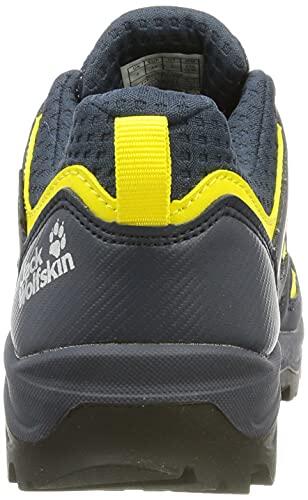 Jack Wolfskin Vojo Texapore Low K scarpe trekking bambini, blu navy/giallo, 40 4/7