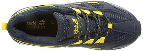 Jack Wolfskin Vojo Texapore Low K scarpe trekking bambini, blu navy/giallo, 40 6/7